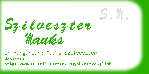 szilveszter mauks business card